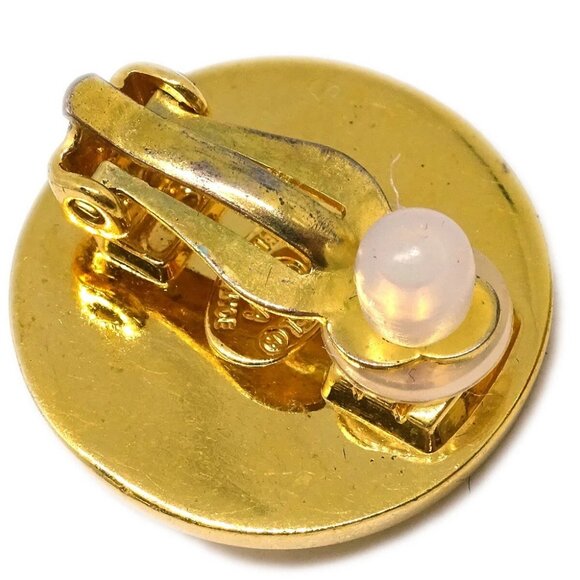 Chanel Gold CC Turnlock Button Earrings Clip-On - Picture 3 of 4